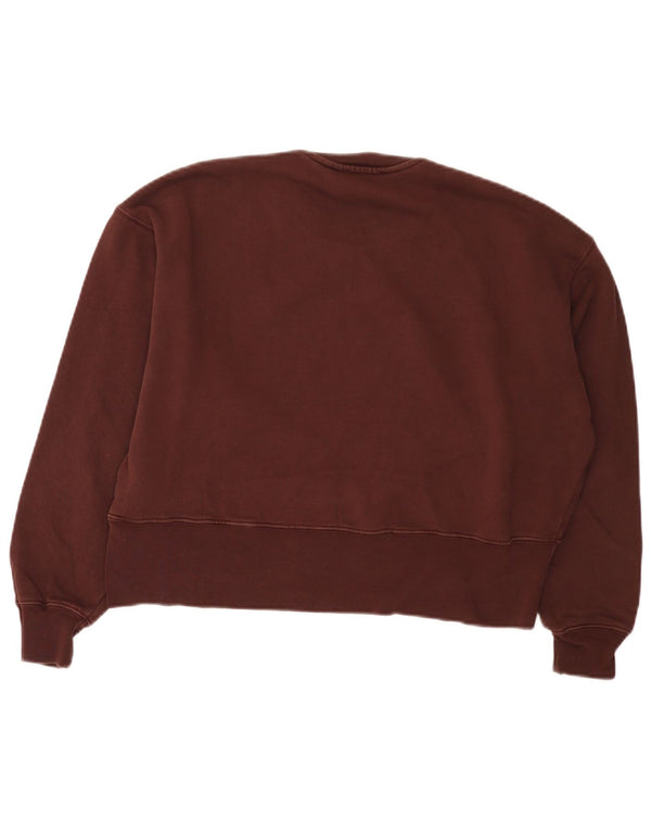 Damski sweter oversize Zara UK 10, mały, bordowy, bawełniany