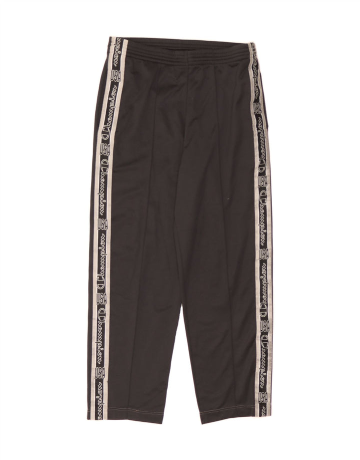 CHAMPION Mens Graphic Tracksuit Trousers Small Black Polyester Vintage Champion and Second-Hand Champion from Messina Hembry 