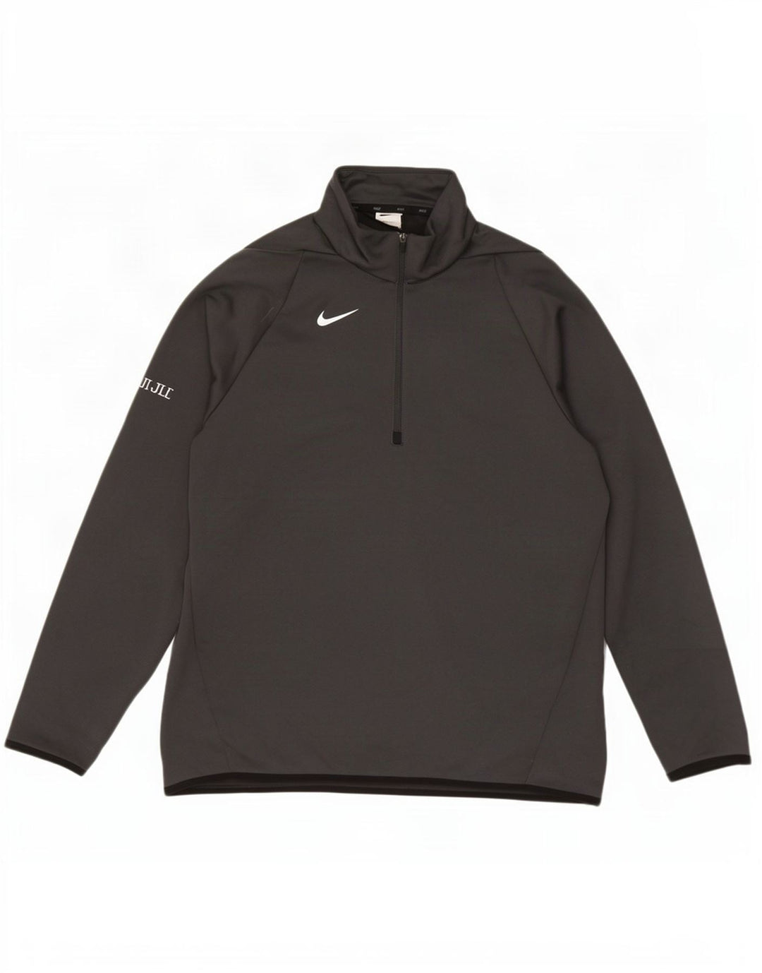 Męski dres Nike Dri Fit z zamkiem błyskawicznym i dużym szarym poliestrem