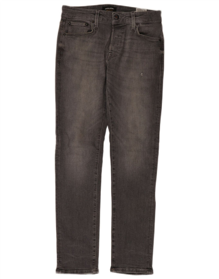 JACK & JONES Męskie jeansy slim W28 L30 Szara bawełna