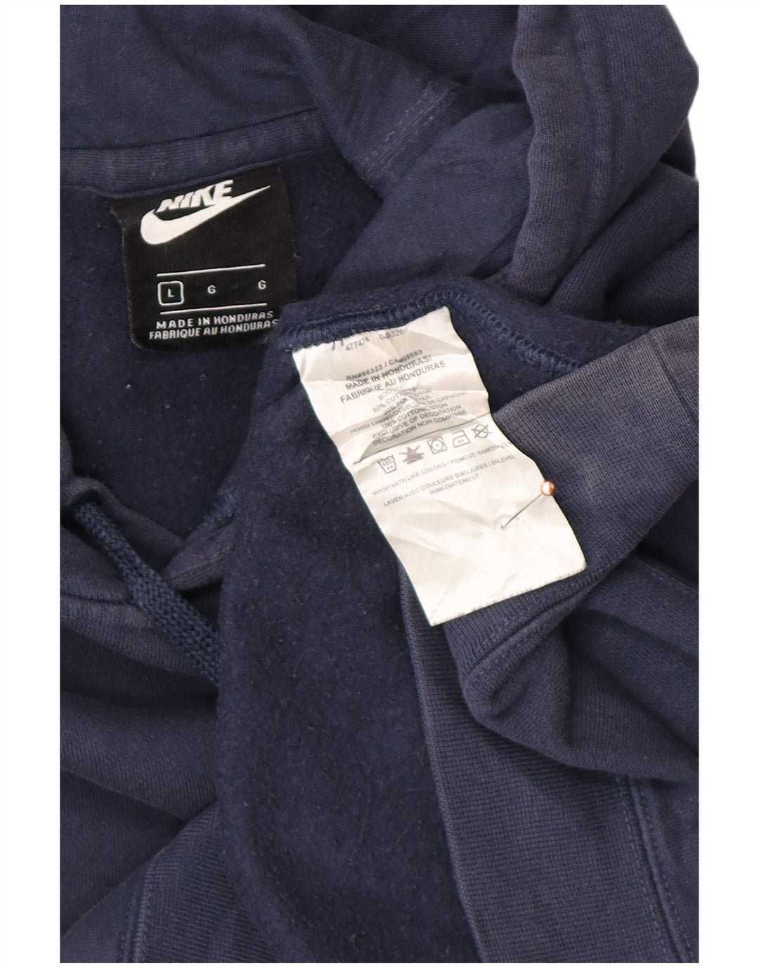 Męski sweter z kapturem NIKE, duży, granatowy, bawełniany