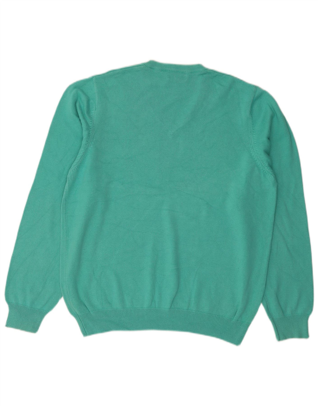 Męski sweter w stylu vintage o regularnym kroju, z dekoltem w szpic, duży, zielony