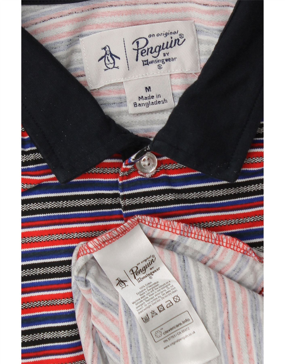 Męska koszulka polo Penguin, średnia, wielokolorowa, bawełniana w paski