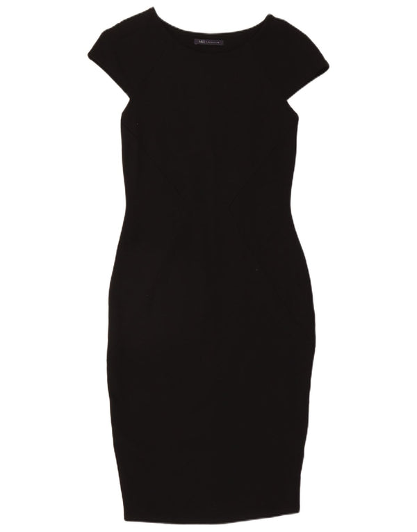 Marks & Spencer Damska obcisła sukienka UK 10 Small Black Wiskoza