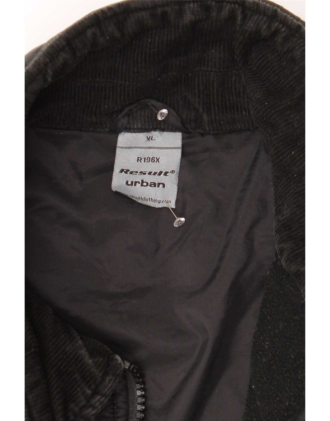 Vintage męska pikowana kurtka UK 42 XL z czarnego nylonu