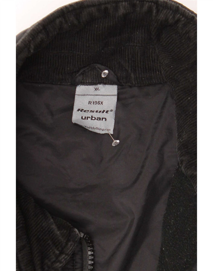 Vintage męska pikowana kurtka UK 42 XL z czarnego nylonu