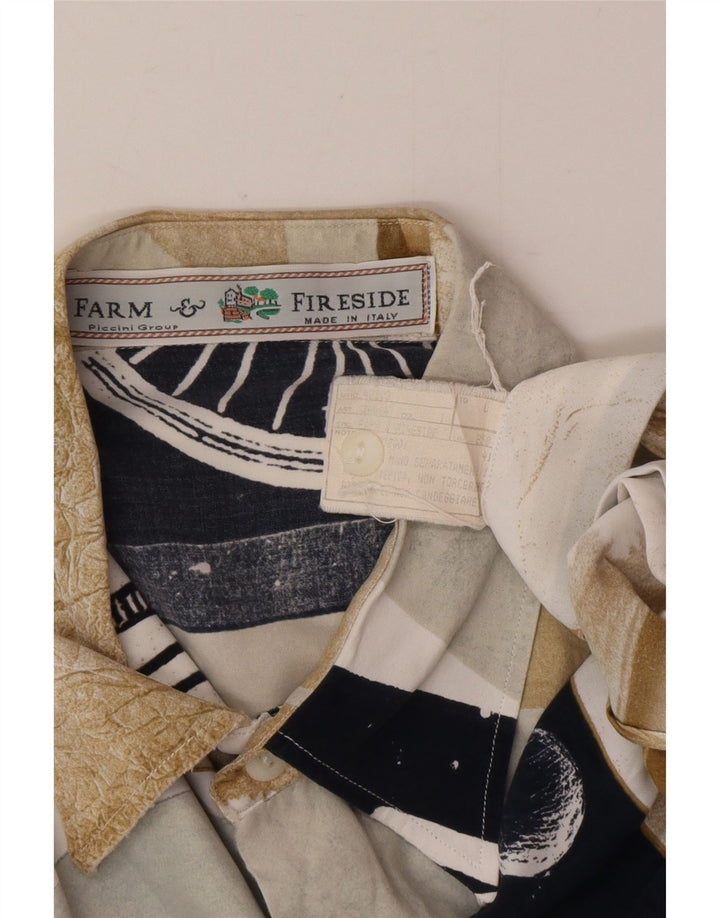 Koszula męska z krótkim rękawem w stylu vintage, duża, wielobarwna, patchworkowa wiskoza