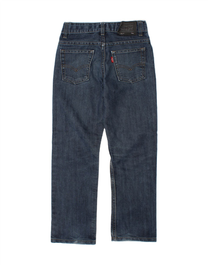 LEVI'S Boys 511 Slim Jeans 6-7 Years W22 L22 Navy Blue Cotton Vintage Levi's and Second-Hand Levi's from Messina Hembry 