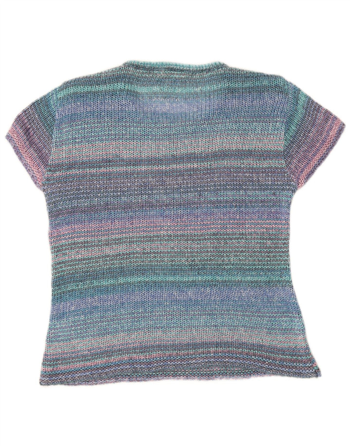 Sweter damski w stylu vintage z okrągłym dekoltem IT 42 w średnie, wielokolorowe paski