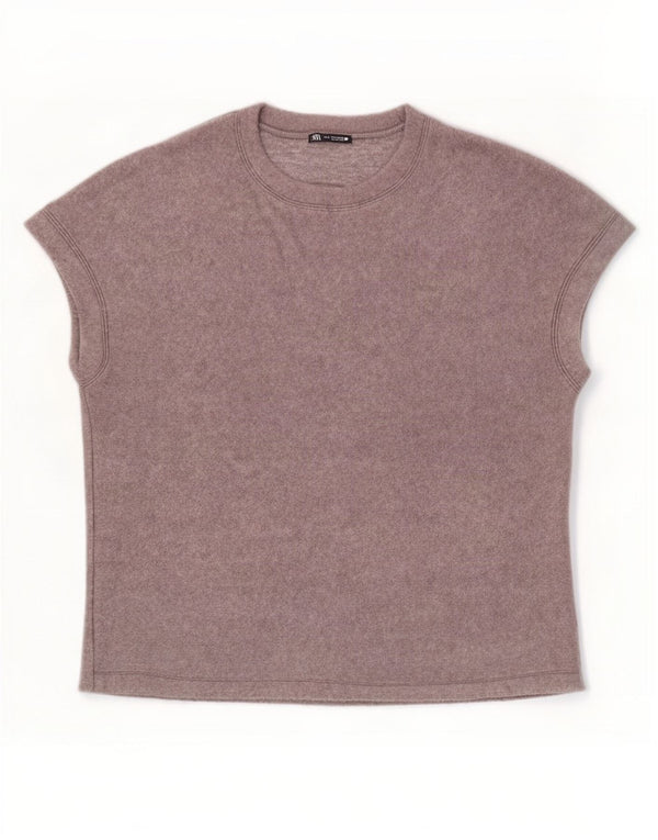 T-shirt damski Zara Top UK 14 Średni szary akryl
