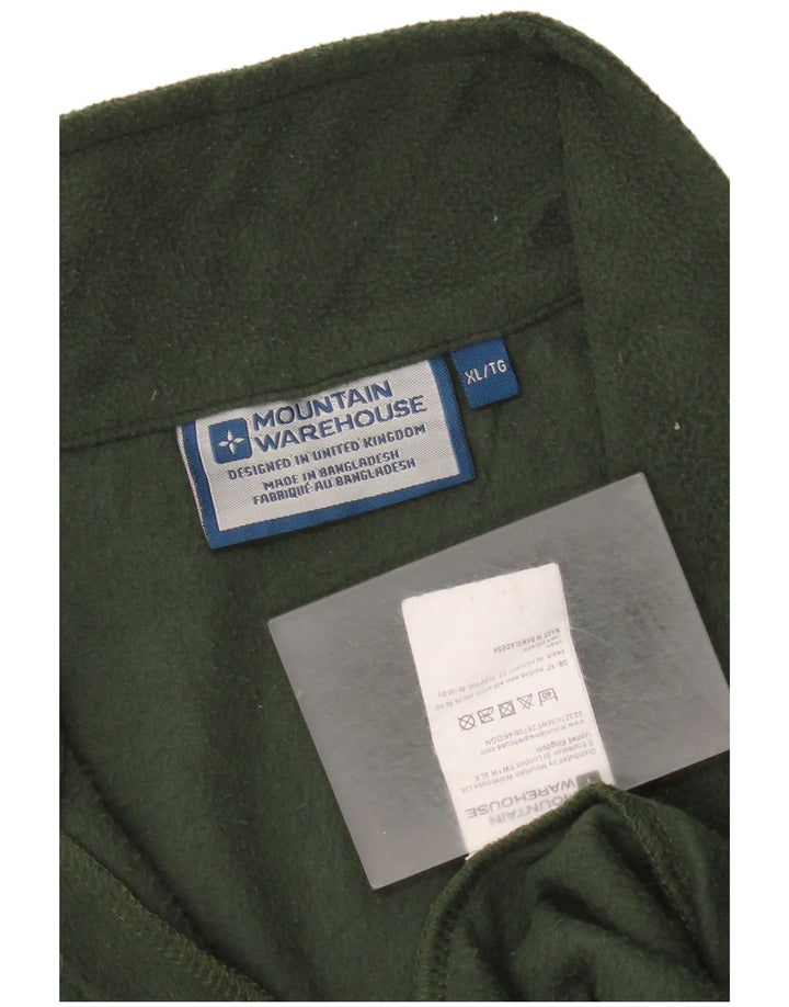 Męski sweter polarowy Mountain Warehouse z zamkiem błyskawicznym XL, zielony, poliestrowy