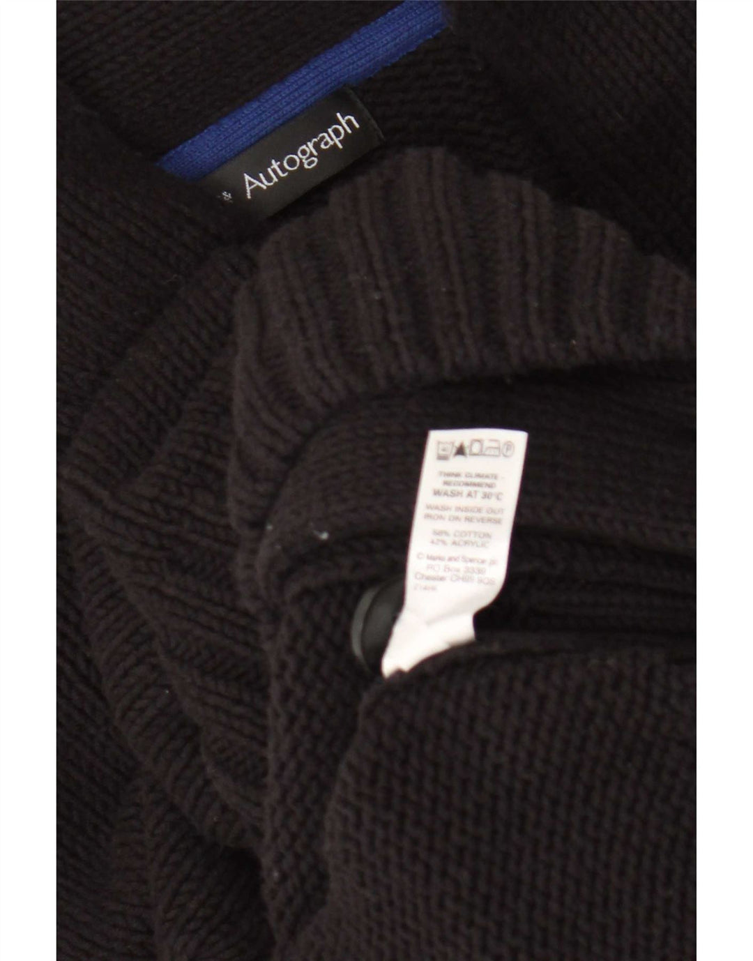 Marks & Spencer Męski sweter z autografem, UK 38/40, średni czarny