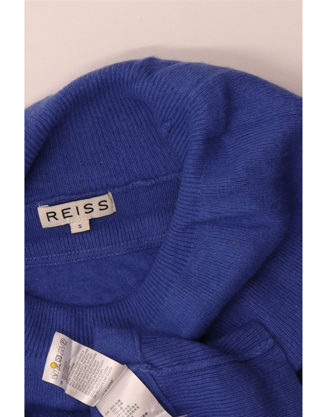 Damski sweter oversize Reiss z golfem UK 10 Small Blue Viscose