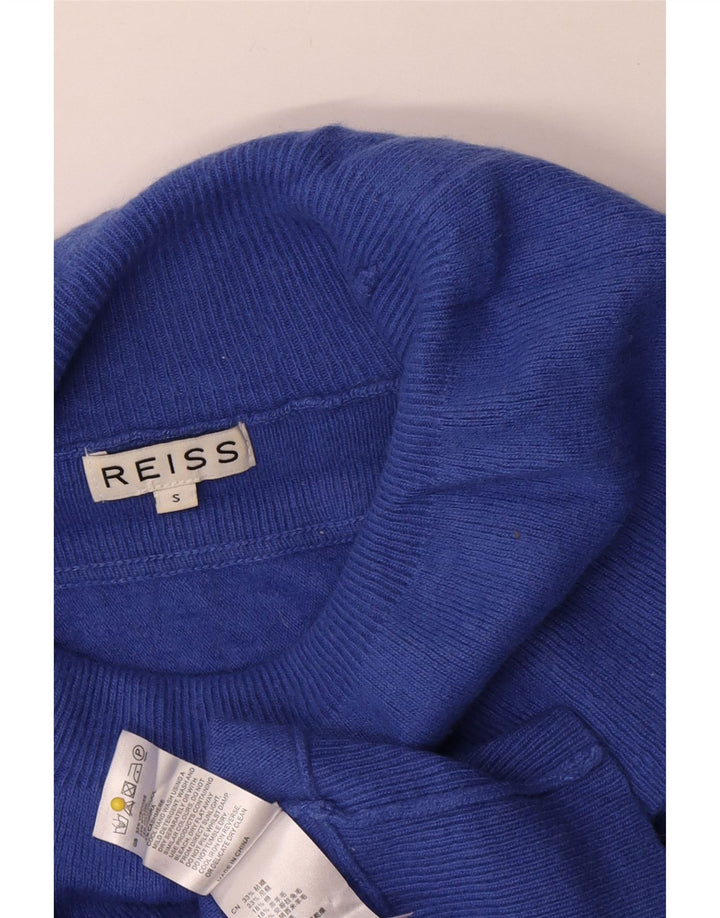 Damski sweter oversize Reiss z golfem UK 10 Small Blue Viscose