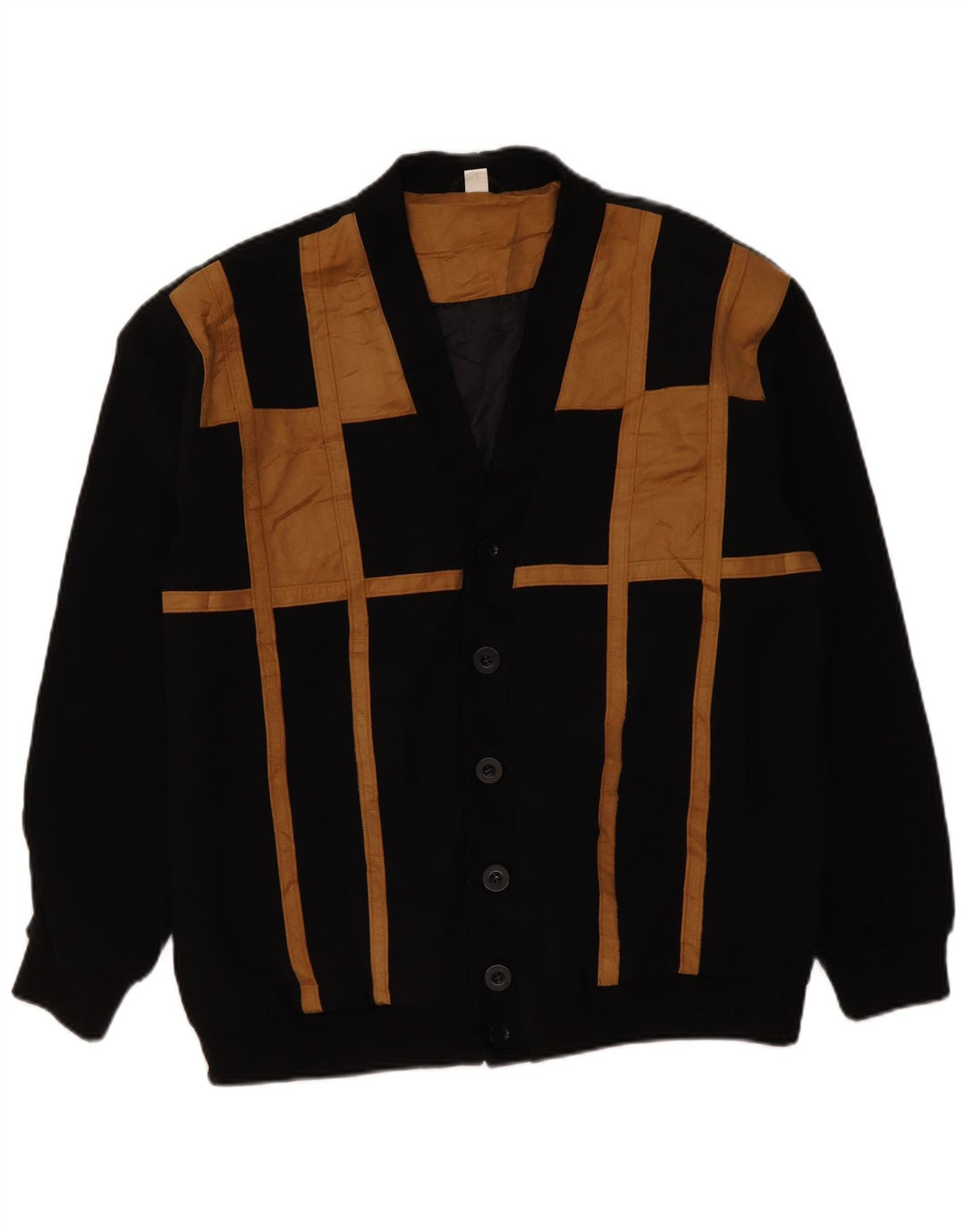 Męska kurtka bomberka VINTAGE UK 42 XL, czarny poliester z blokami kolorów