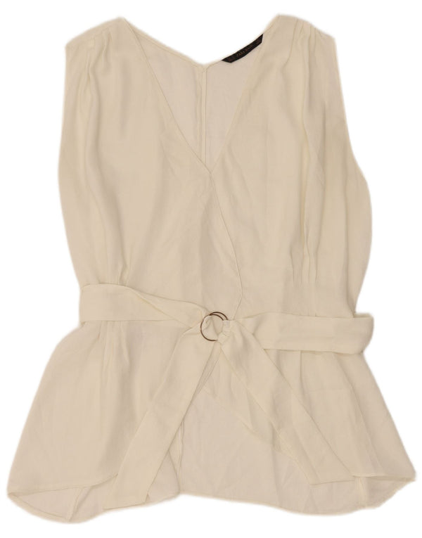 Damska bluzka bez rękawów Zara UK 18 XL, biała