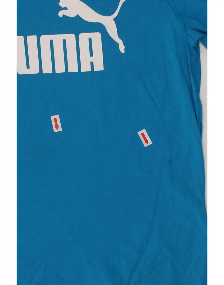 PUMA Boys Graphic T-Shirt Top 9-10 Years Medium Blue Cotton Vintage Puma and Second-Hand Puma from Messina Hembry 