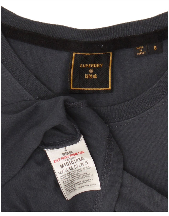 Męski T-shirt z grafiką Superdry, mały, szary, bawełniany