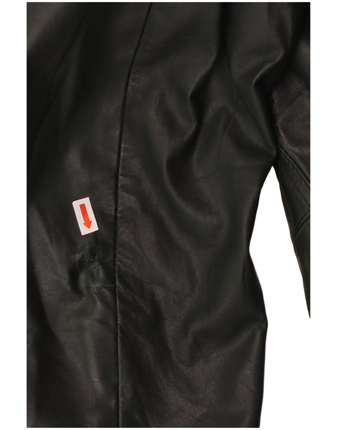 Vintage damski płaszcz skórzany z podwójnymi piersiami, UK 18 XL, zielony