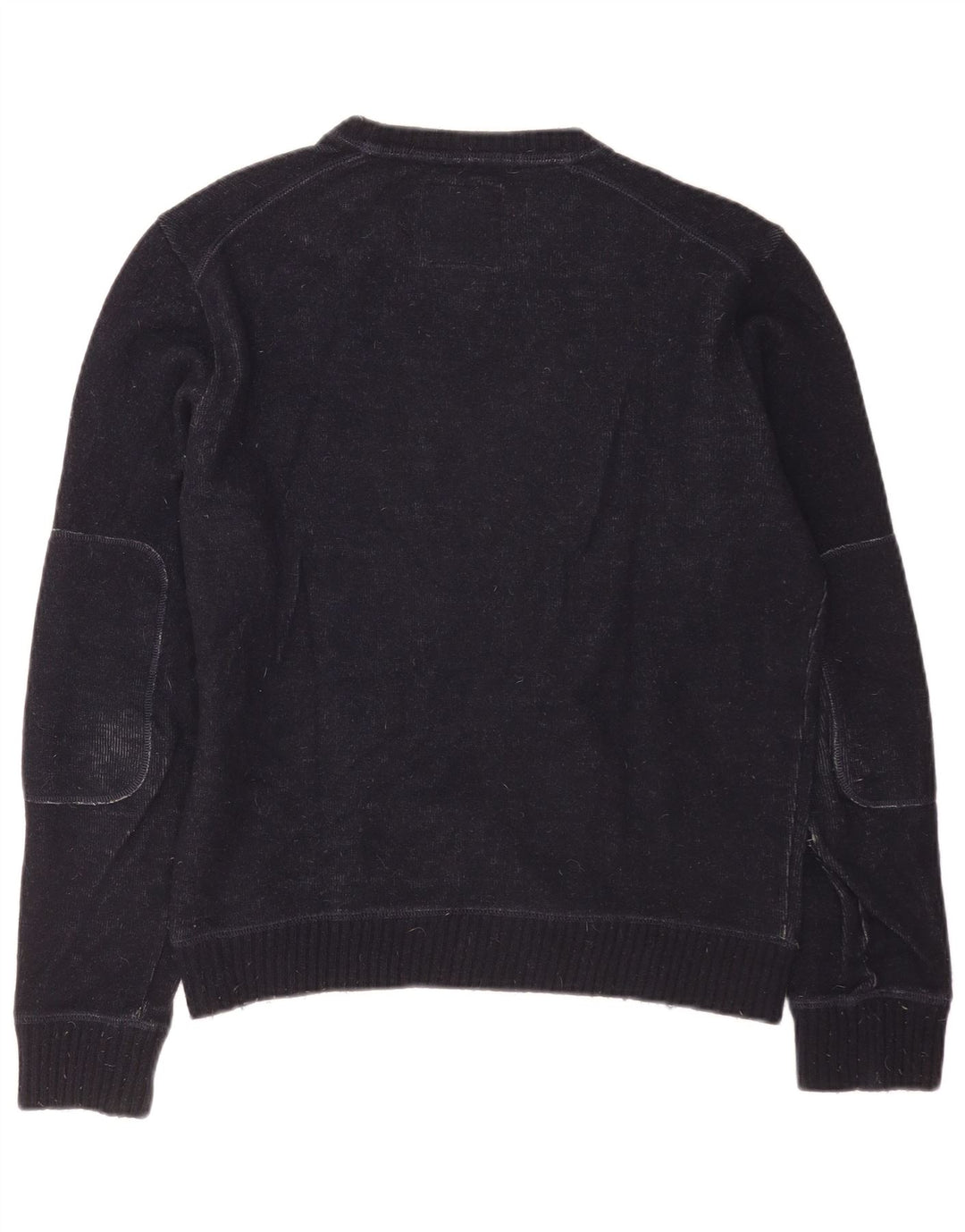 Męski sweter Woolrich z graficznym dekoltem w łódkę, średni granatowy wełniany