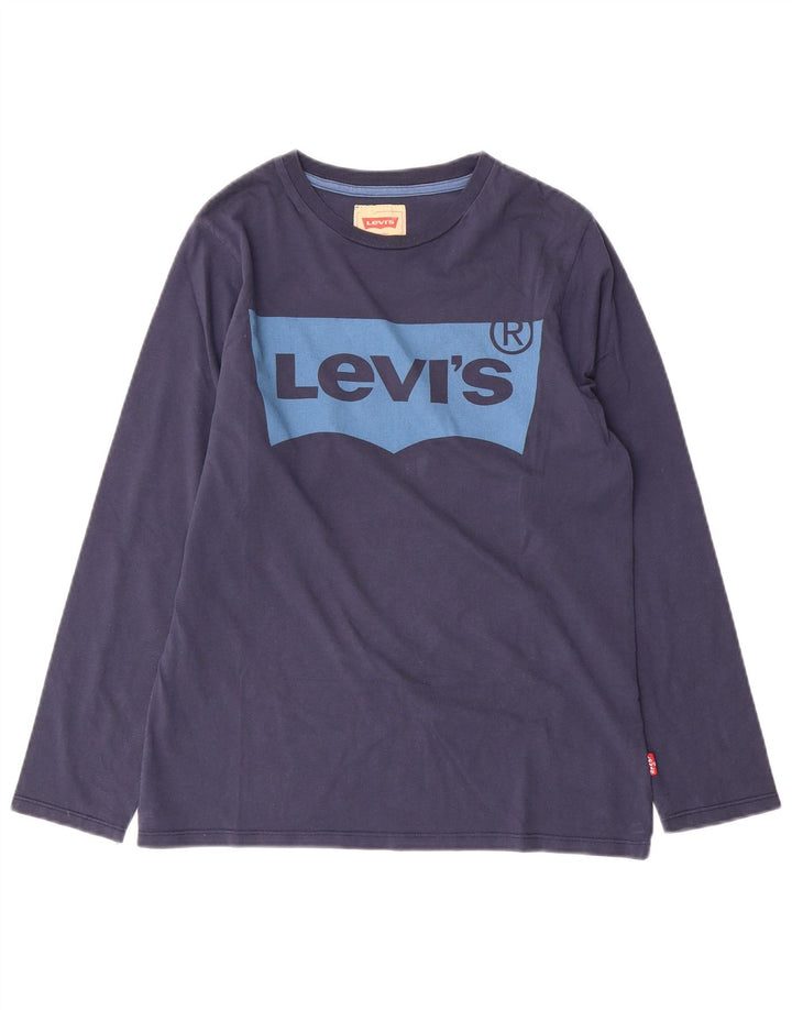 Chłopięcy top z grafiką Levi's z długim rękawem 13-14 lat, granatowa, bawełniana