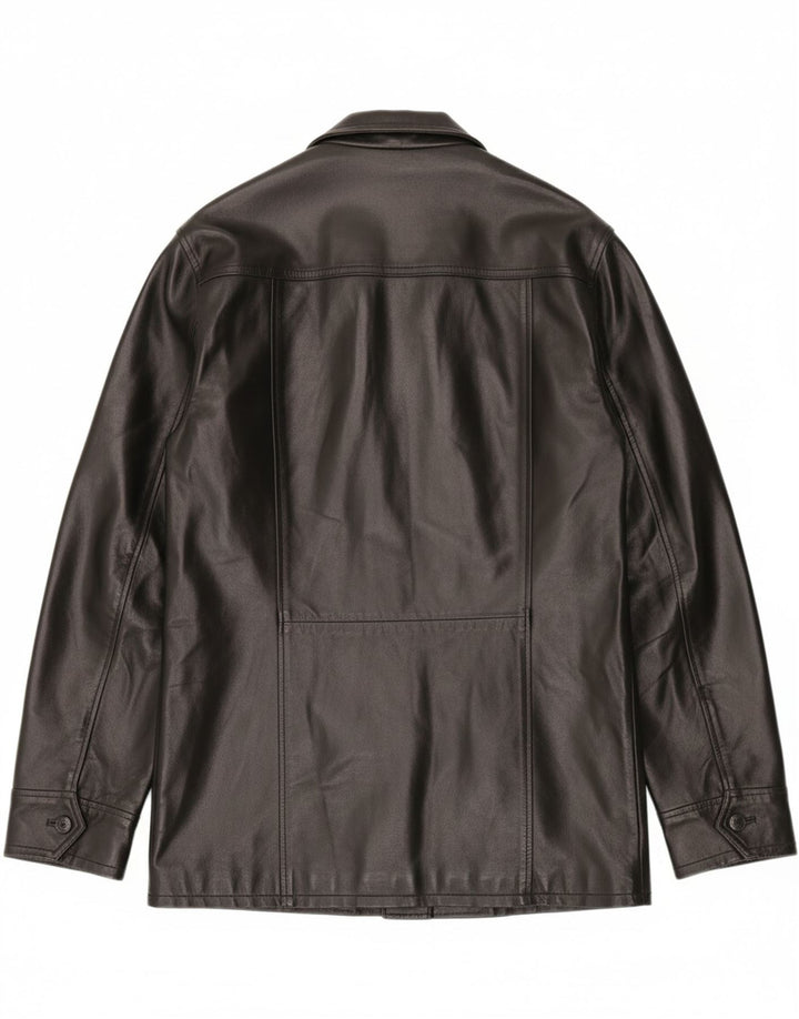 QUEBEC Mens Leather Jacket UK 40 Large Black Leather