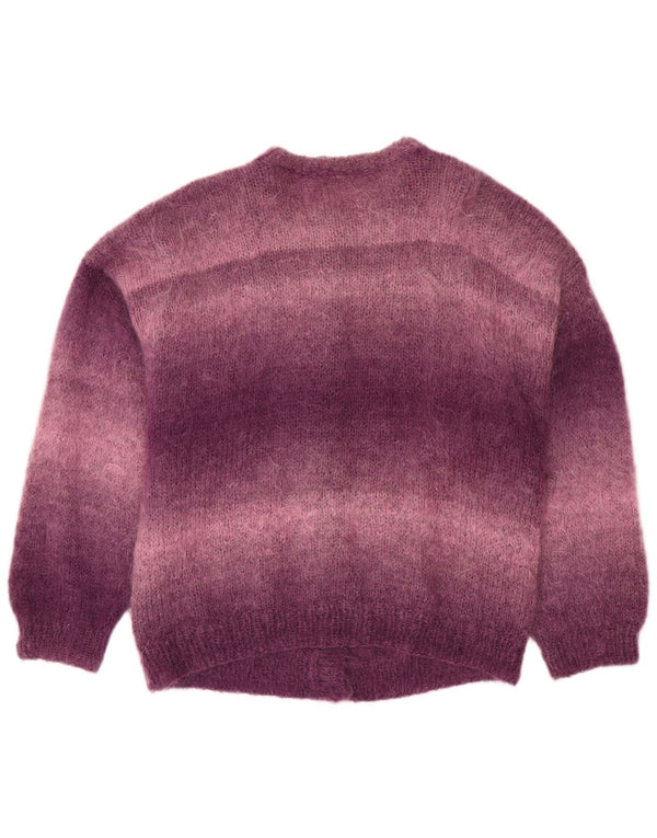 Damski sweter rozpinany VINTAGE o luźnym kroju UK 18 XL Fioletowy blok kolorów