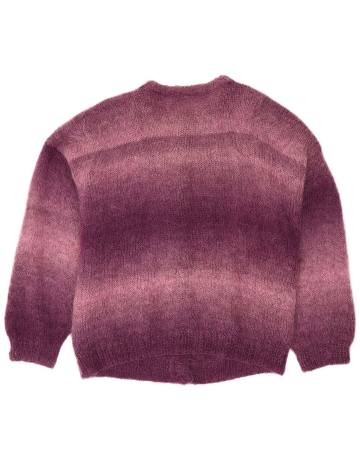 Damski sweter rozpinany VINTAGE o luźnym kroju UK 18 XL Fioletowy blok kolorów