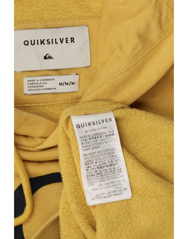 Męski sweter z kapturem QUIKSILVER z grafiką, średni żółty, bawełniany