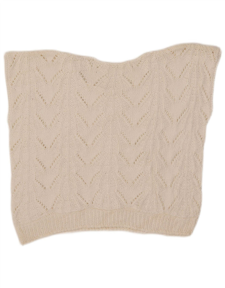 Vintage damski podkoszulek z kamizelką w stylu Crop UK 12, średni biały