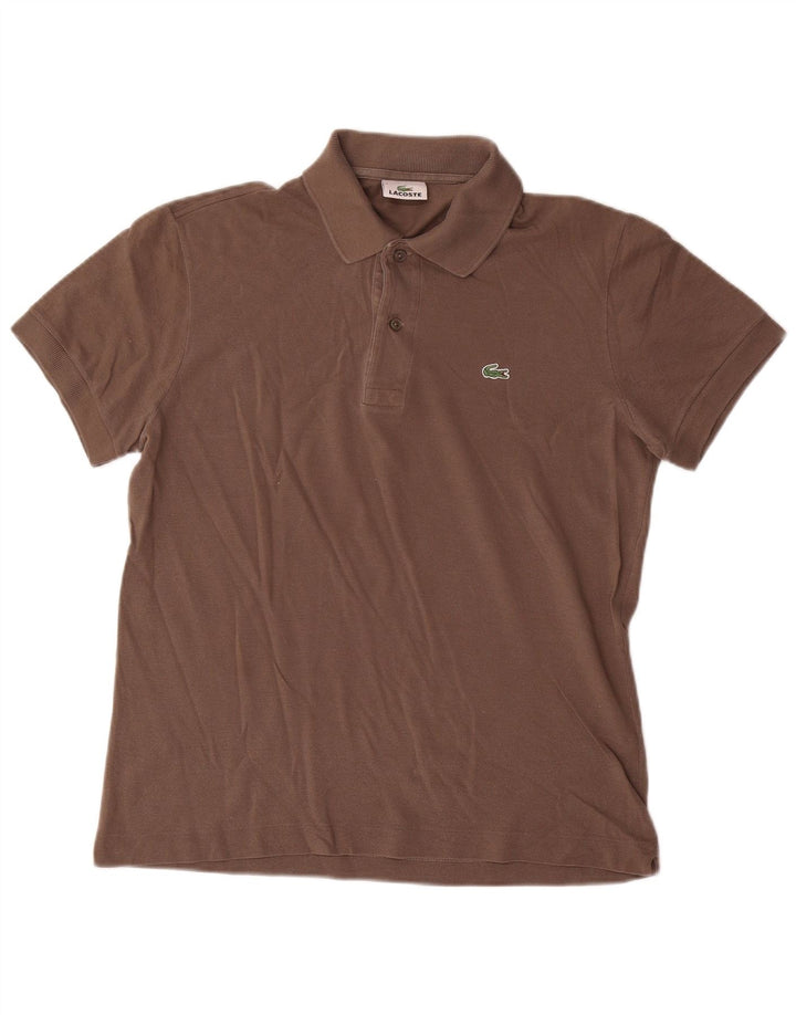 Męska koszulka polo Lacoste, rozmiar 3, mała, brązowa, bawełniana