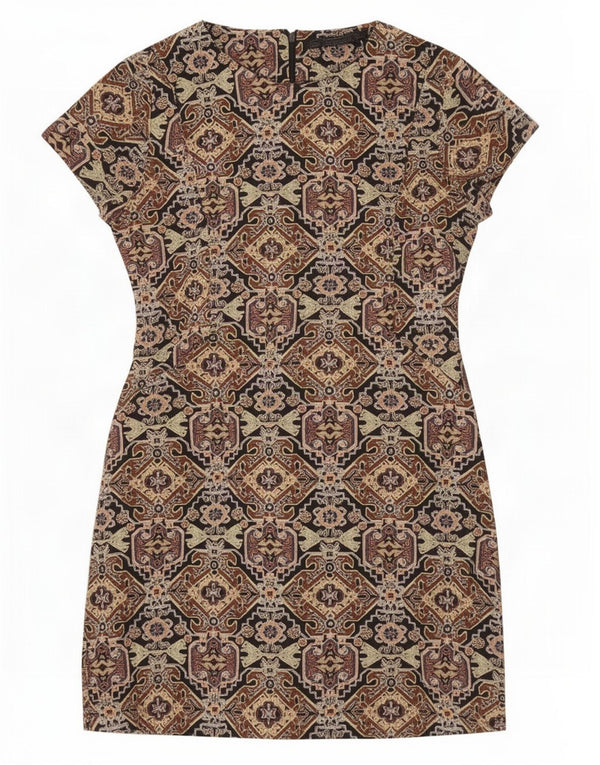 Zara Womens Sheath Dress UK 14 Large Multicoloured Geometric