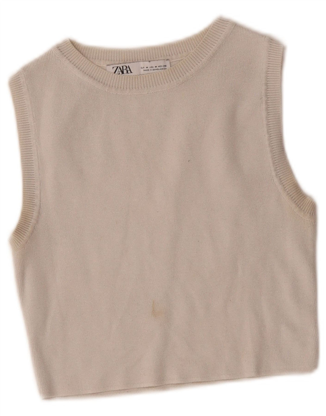 Damska kamizelka Zara Crop Top UK 12 Medium Off White