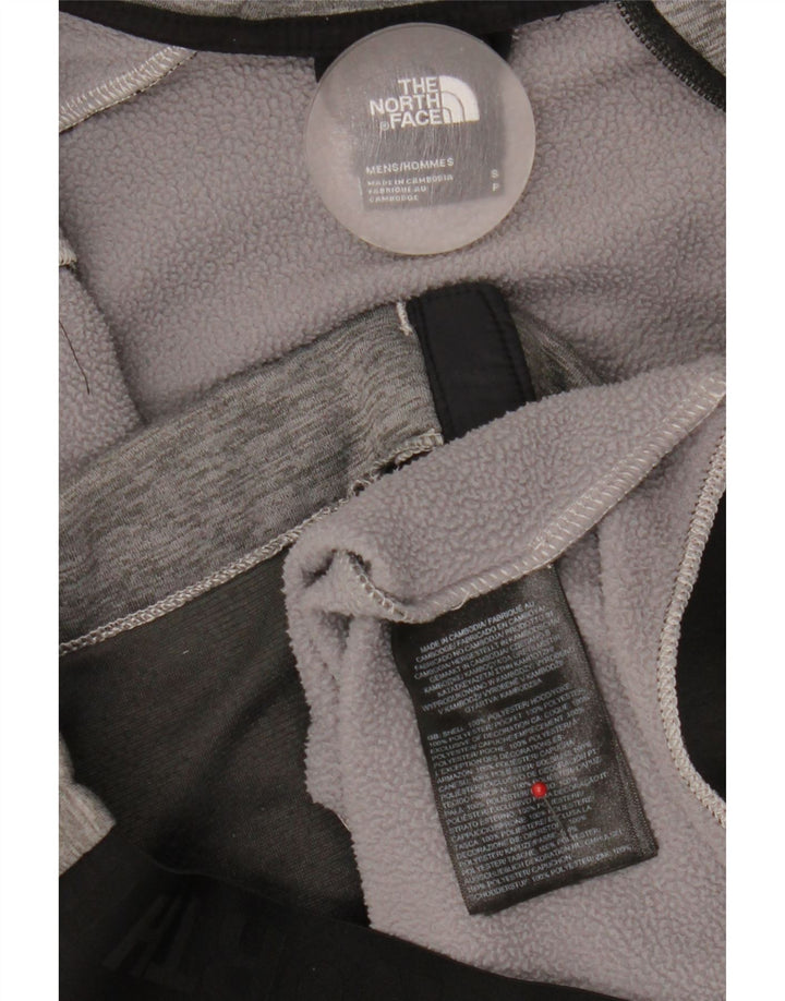 Męski sweter z kapturem i zamkiem The North Face, mały, szary, z blokami kolorów, poliester
