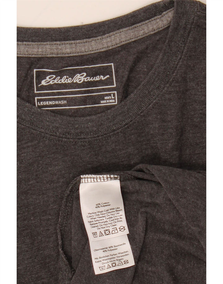 Męski top z długim rękawem EDDIE BAUER, duży, szary, bawełniany
