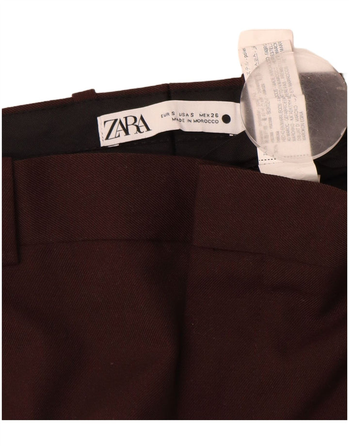 Proste spodnie chino Zara, małe, W26 L28, brązowe, poliestrowe