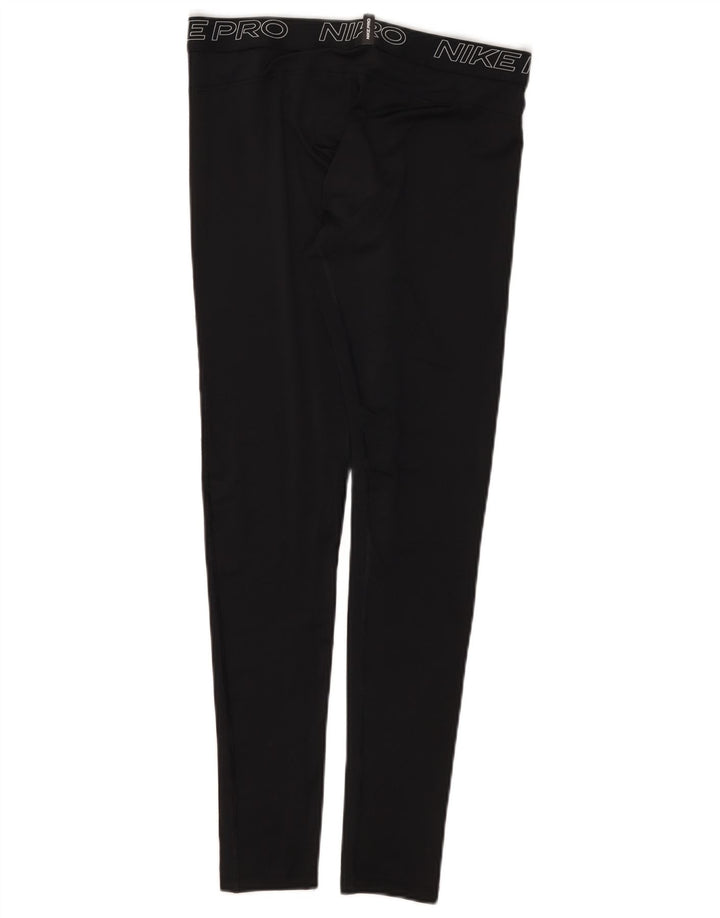 Męskie legginsy Nike Dri Fit z grafiką, duże, czarne, poliestrowe