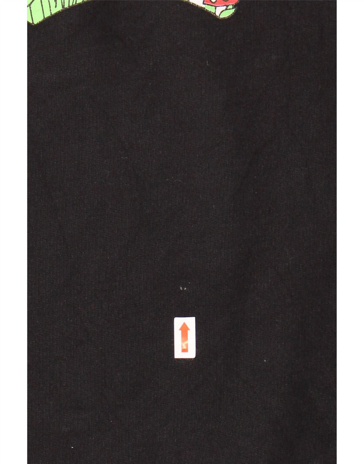 Damska bluza z grafiką LEVI'S, UK 10, mała, czarna, z bawełny w kwiaty