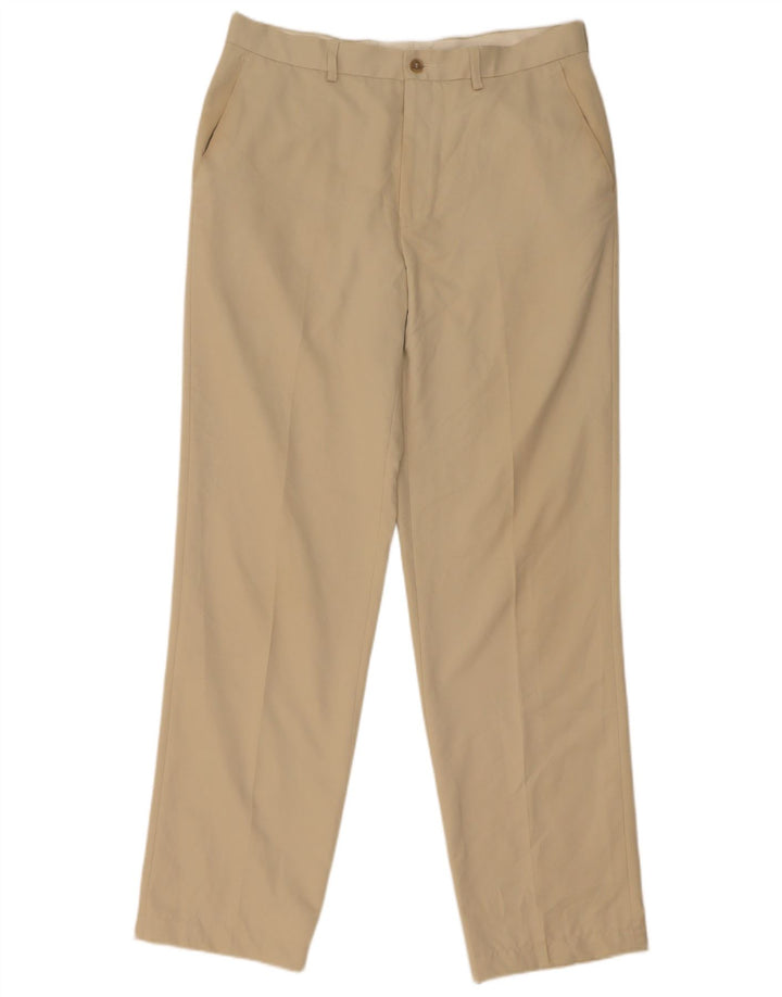 Marks & Spencer Męskie proste spodnie chino W34 L33 Beżowy poliester