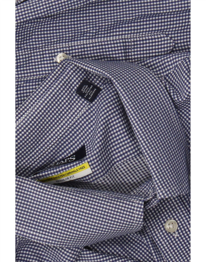 Koszula męska Chaps o regularnym kroju, rozmiar 18, 2XL, niebieska bawełniana kratka