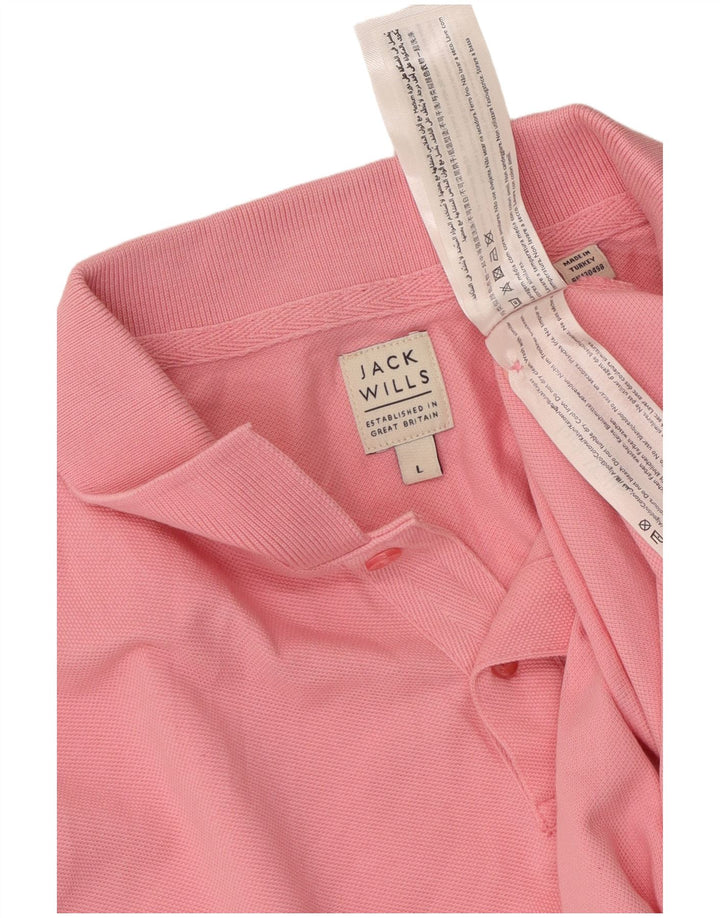 Męska koszulka polo JACK WILLS, duża, różowa, bawełniana