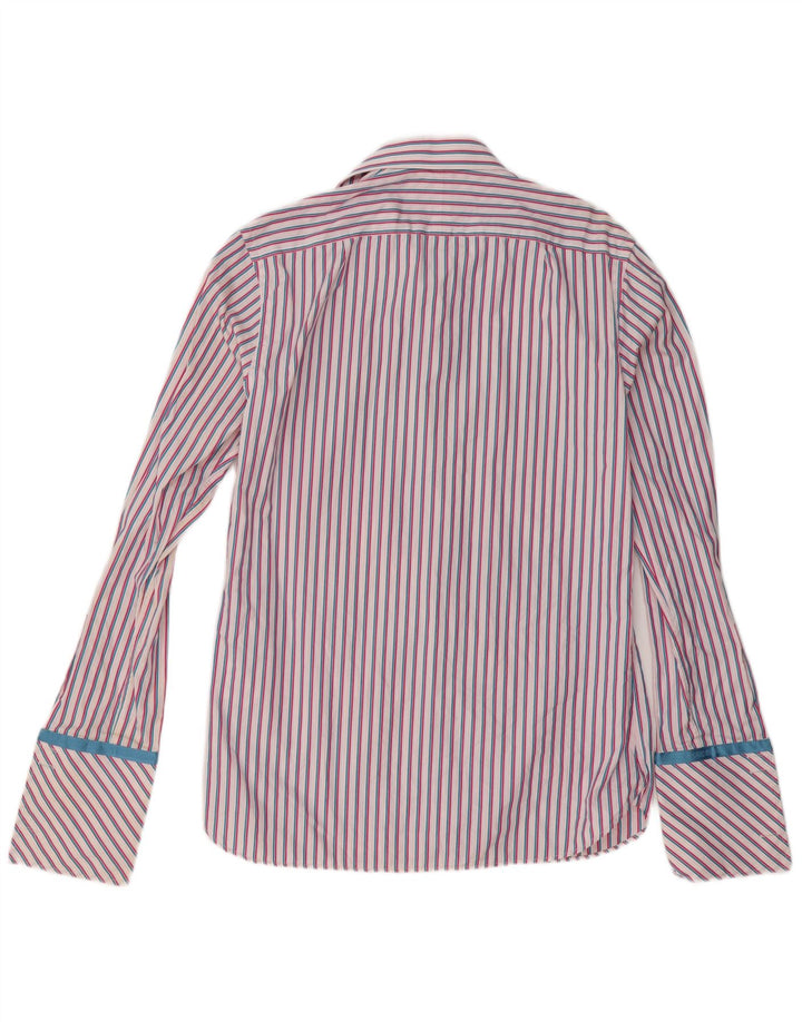Męska koszula wizytowa Ted Baker, rozmiar 39 15 1/2, bawełniana w średnie różowe paski