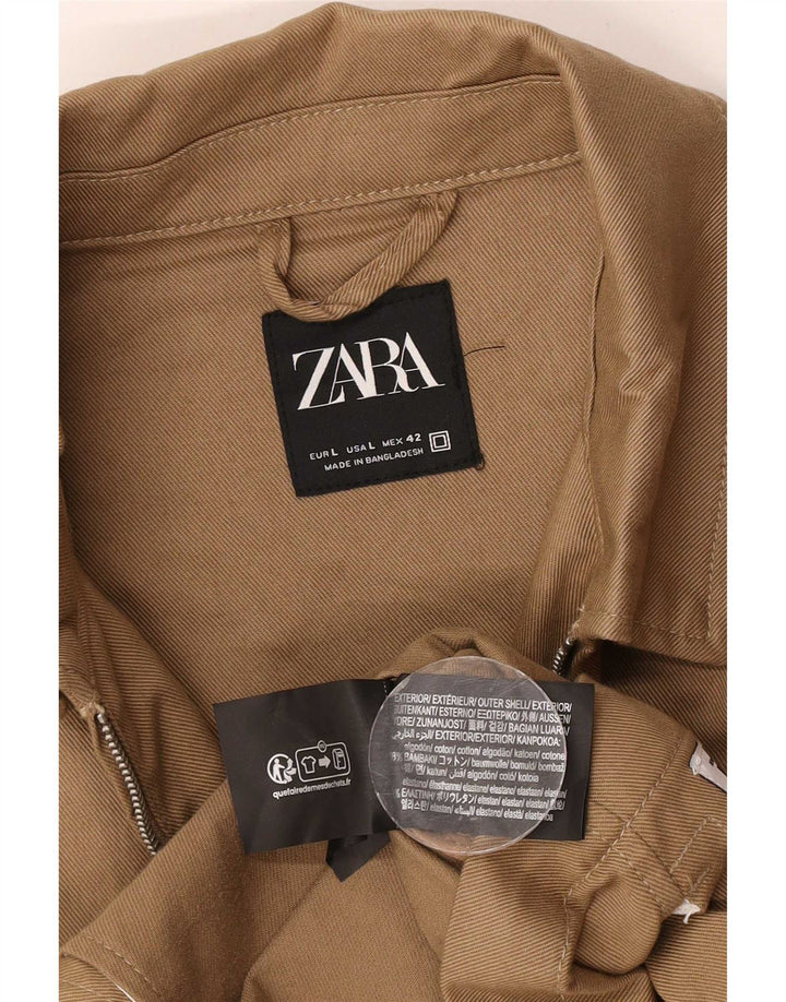 Kurtka męska Zara Utility UK 40, duża, beżowa, bawełniana