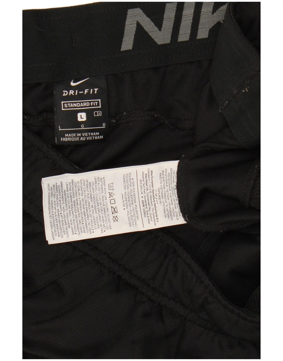 Męskie spodenki sportowe Nike Dri Fit Standard, duży czarny poliester z blokami kolorów