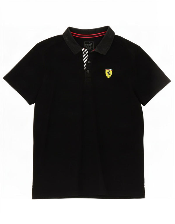 Męska koszulka polo Puma Ferrari, średnia czarna, bawełniana
