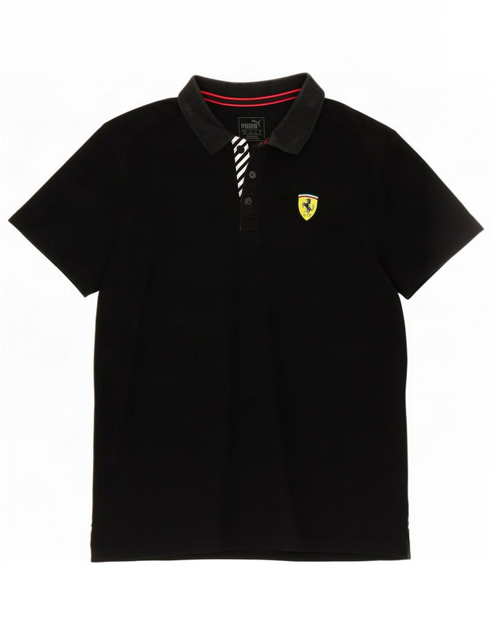 Męska koszulka polo Puma Ferrari, średnia czarna, bawełniana