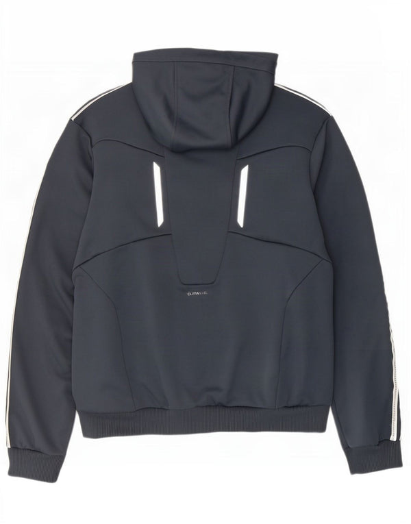 Adidas Męski sweter z kapturem Climalite Zip, duży, szary, kolorowy poliester