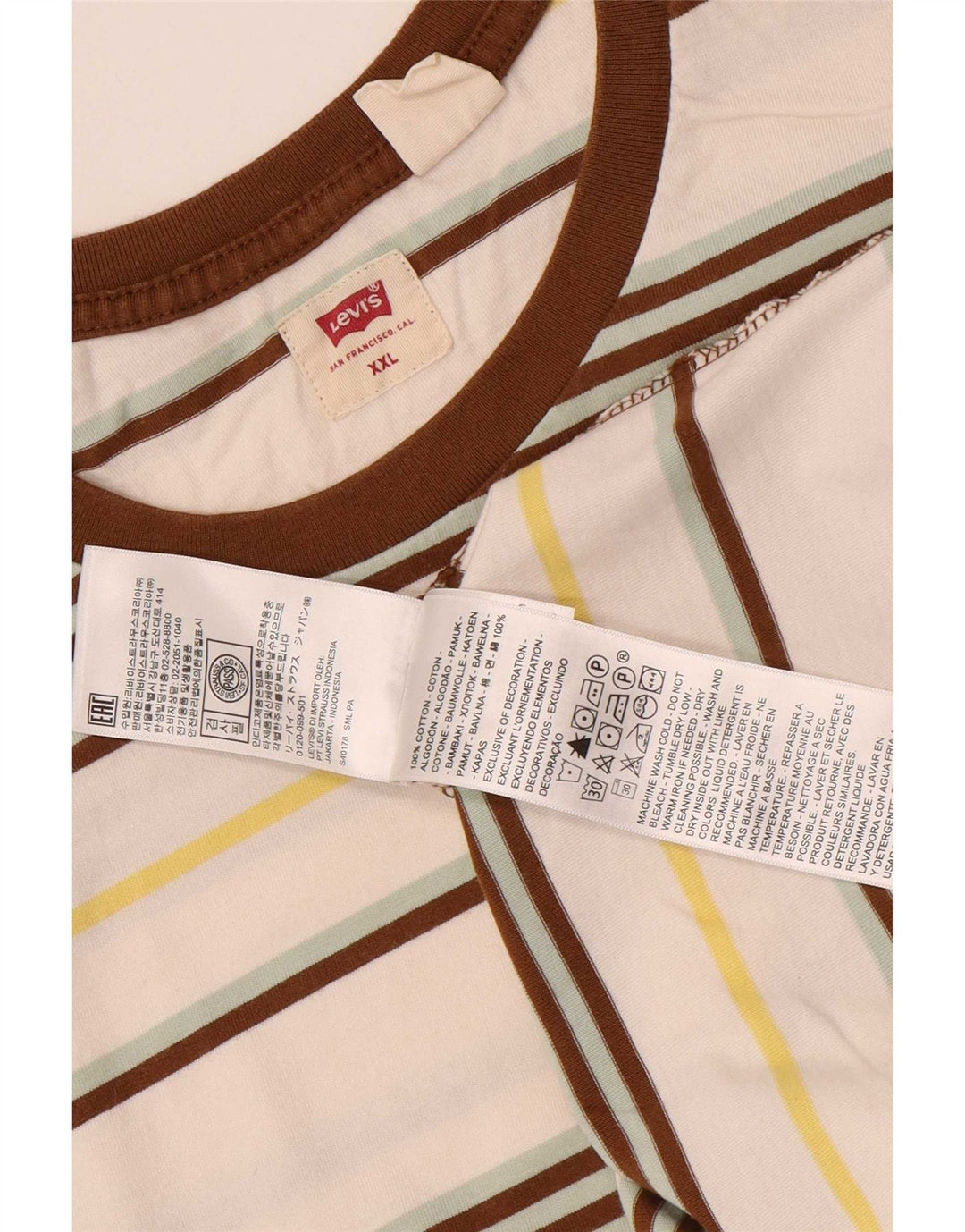 Koszulka męska Levi's Top 2XL z bawełny w białe paski