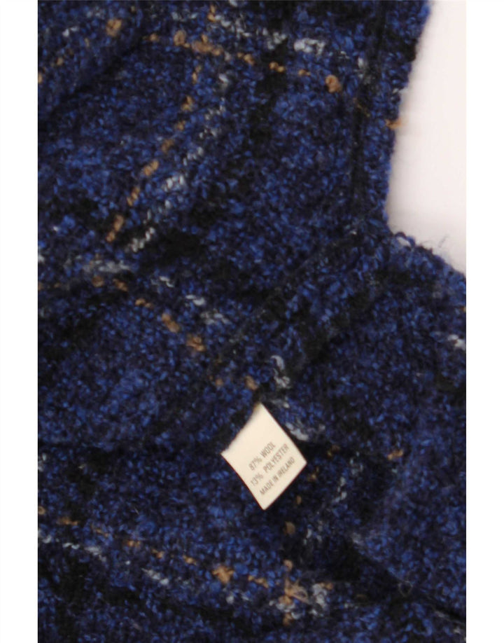 Blarney en Mills Womens 4 Button Blazer Jacket UK 10 Small Navy Blue Check