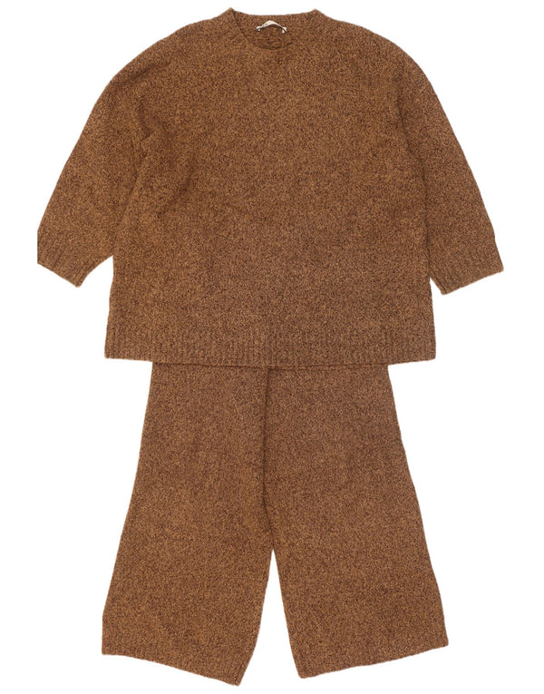 Damski zestaw 2-częściowy oversize z rękawami 3/4 Zara UK 14 Medium W30 L28 Brown